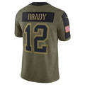 Elroe TB.Buccaneers #12 Tom Brady Player Olive Salute To Service Stitched Jerseys