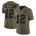 Elroe TB.Buccaneers #12 Tom Brady Player Olive Salute To Service Vapor Limited Stitched Jerseys