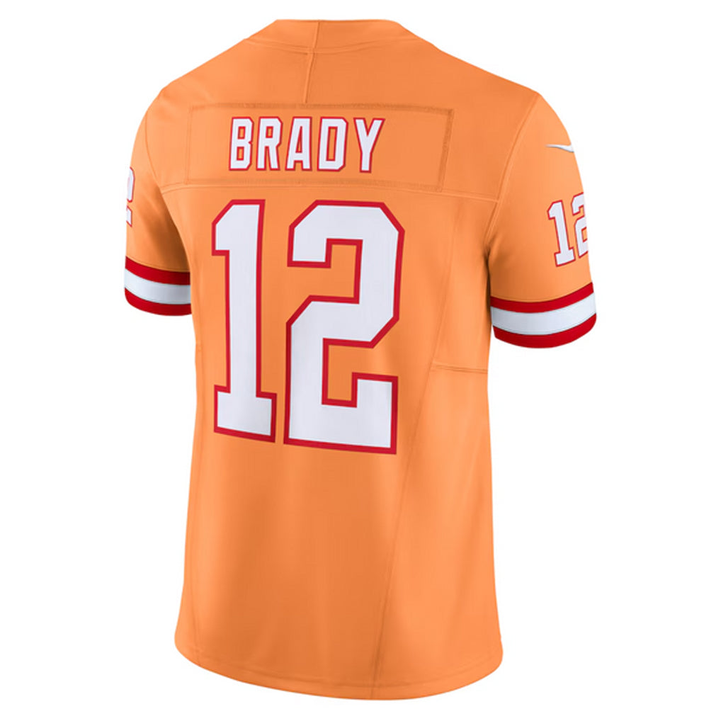 Elroe TB.Buccaneers #12 Tom Brady Player Orange Vapor F.U.S.E. Limited Stitched Jerseys