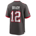Elroe TB.Buccaneers #12 Tom Brady Player Pewter Home Game Stitched Jerseys