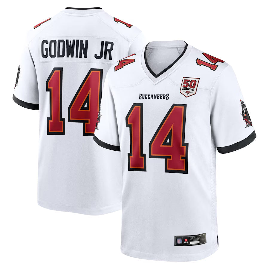 Elroe TB.Buccaneers #14 Chris Godwin Jr. Player White 50th Anniversary Game Stitched Jerseys