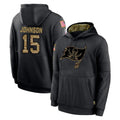 Elroe TB.Buccaneers #15 Tez Johnson Player Black Salute to Service Sideline Performance Pullover Hoodies Home Game Stitched Jerseys