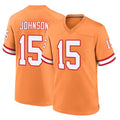 Elroe TB.Buccaneers #15 Tez Johnson Player Orange Throwback Home Game Stitched Jerseys