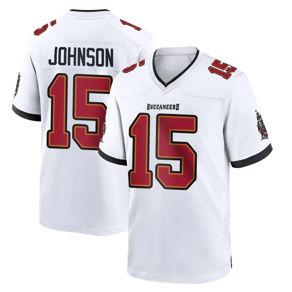 Elroe TB.Buccaneers #15 Tez Johnson Player White Home Game Stitched Jerseys