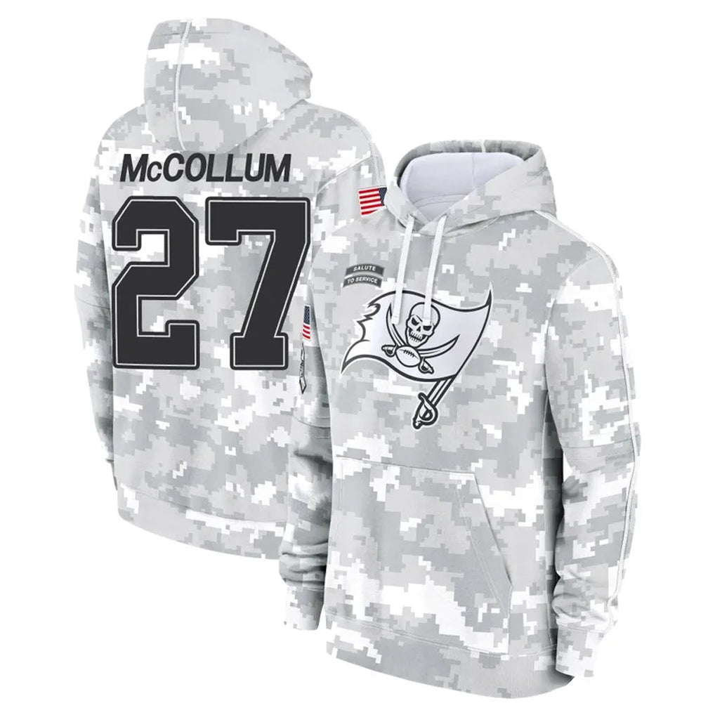 Elroe TB.Buccaneers #27 Zyon McCollum Player Arctic Camo Limited Salute to Service Pullover Hoodies Game Stitched Jerseys