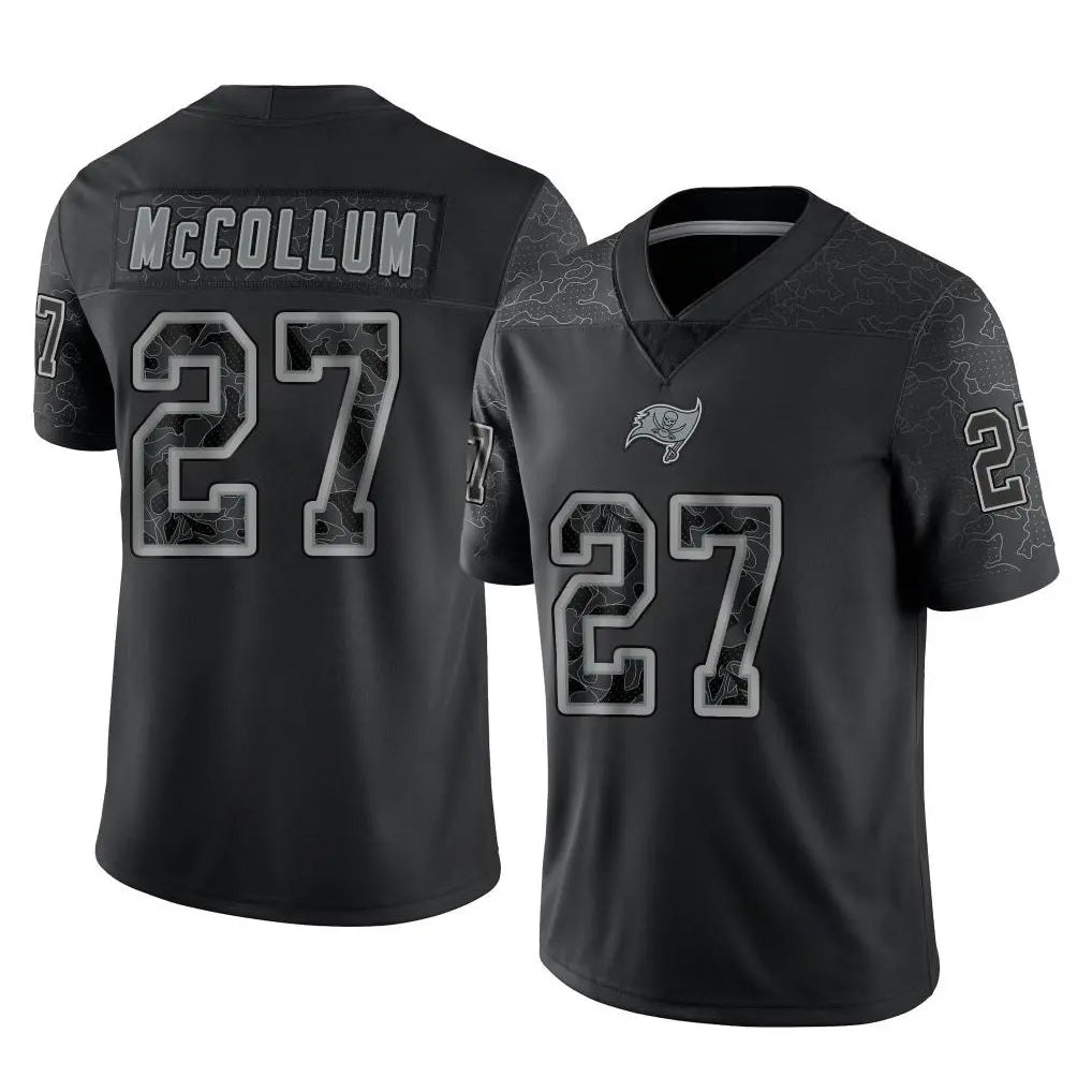 Elroe TB.Buccaneers #27 Zyon McCollum Player Black Reflective Limited Home Game Stitched Jerseys
