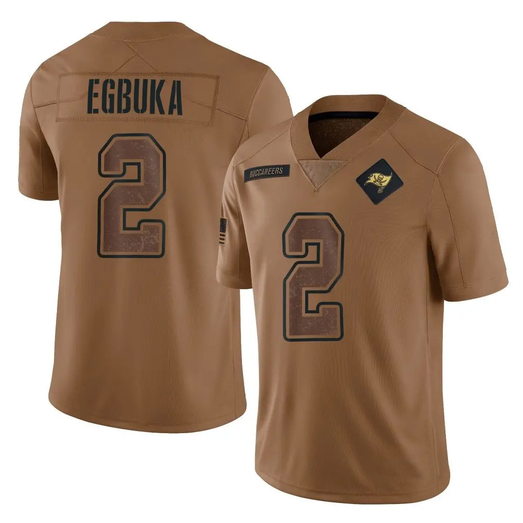 Elroe TB.Buccaneers #2 Emeka Egbuka Player Brown Salute To Service Limited Stitched Jerseys