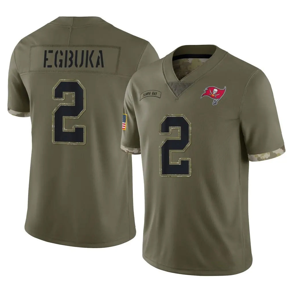 Elroe TB.Buccaneers #2 Emeka Egbuka Player Olive Limited Salute To Service Home Game Stitched Jerseys