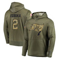 Elroe TB.Buccaneers #2 Emeka Egbuka Player Olive Salute to Service Pullover Hoodie Home Game Stitched Jerseys