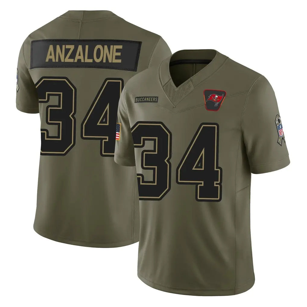 Elroe TB.Buccaneers #34 Alex Anzalone Player Olive 2025 Salute To Service Limited Home Game Stitched Jerseys