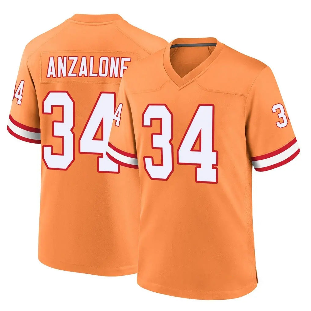Elroe TB.Buccaneers #34 Alex Anzalone Player Orange Throwback Home Game Stitched Jerseys
