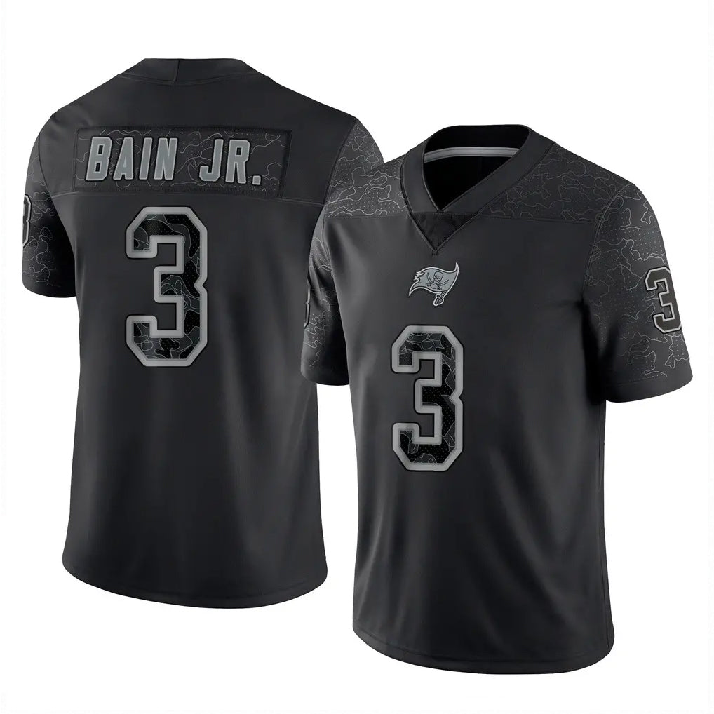 Elroe TB.Buccaneers #3 Rueben Bain Jr. Player Black Reflective Limited Home Game Stitched Jerseys