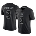 Elroe TB.Buccaneers #3 Rueben Bain Jr. Player Black Reflective Limited Home Game Stitched Jerseys