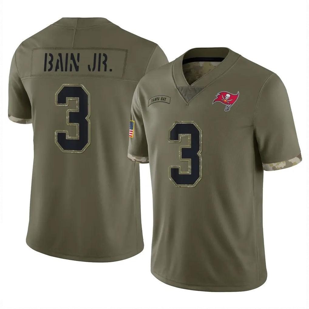 Elroe TB.Buccaneers #3 Rueben Bain Jr. Player Olive Limited Salute To Service Home Game Stitched Jerseys