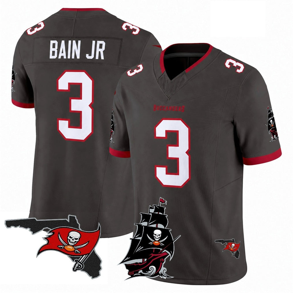 Elroe TB.Buccaneers #3 Rueben Bain Jr. Player Pewter Limited 2026 Season Vapor F.U.S.E. Home Game Stitched Jerseys