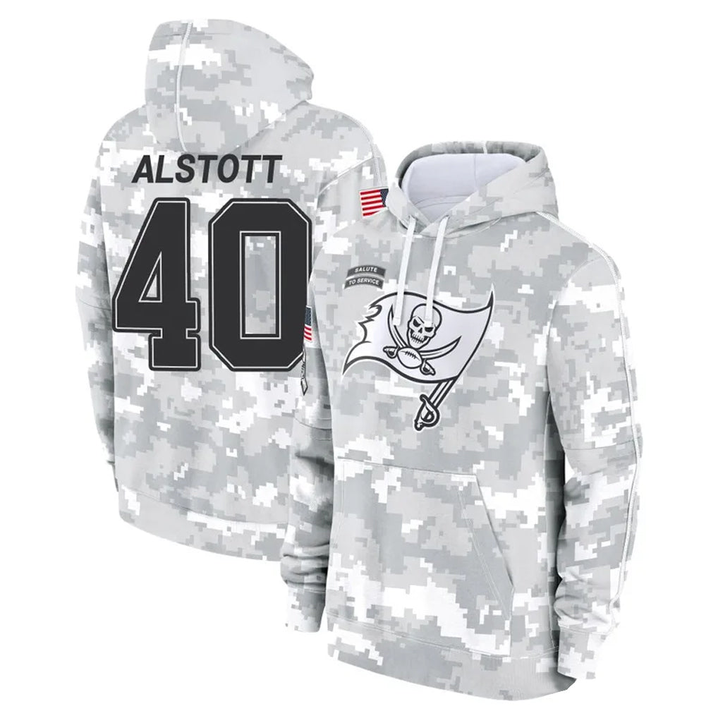 Elroe TB.Buccaneers #40 Mike Alstott Player Arctic Camo Salute to Service Hoodies Stitched Jerseys