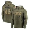 Elroe TB.Buccaneers #40 Mike Alstott Player Olive Salute to Service Hoodies Stitched Jerseys