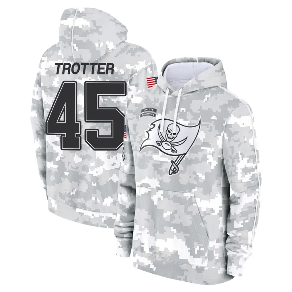 Elroe TB.Buccaneers #45 Josiah Trotter Player Arctic Camo Limited Salute to Service Pullover Hoodies Game Stitched Jerseys
