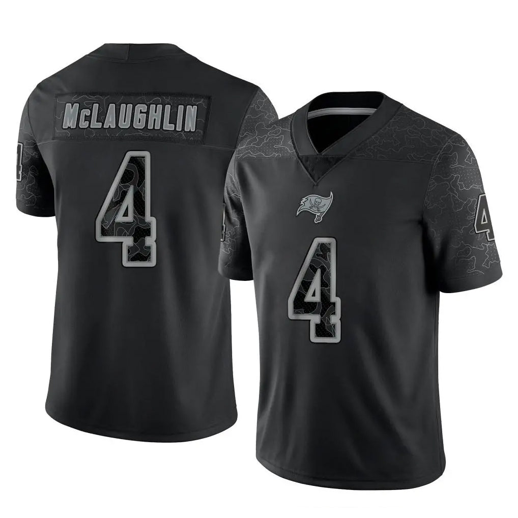 Elroe TB.Buccaneers #4 Chase McLaughlin Player Black Reflective Limited Home Game Stitched Jerseys