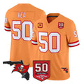 Elroe TB.Buccaneers #50 Vita Vea Player Orange 50th Season Vapor Limited Home Game Stitched Jerseys