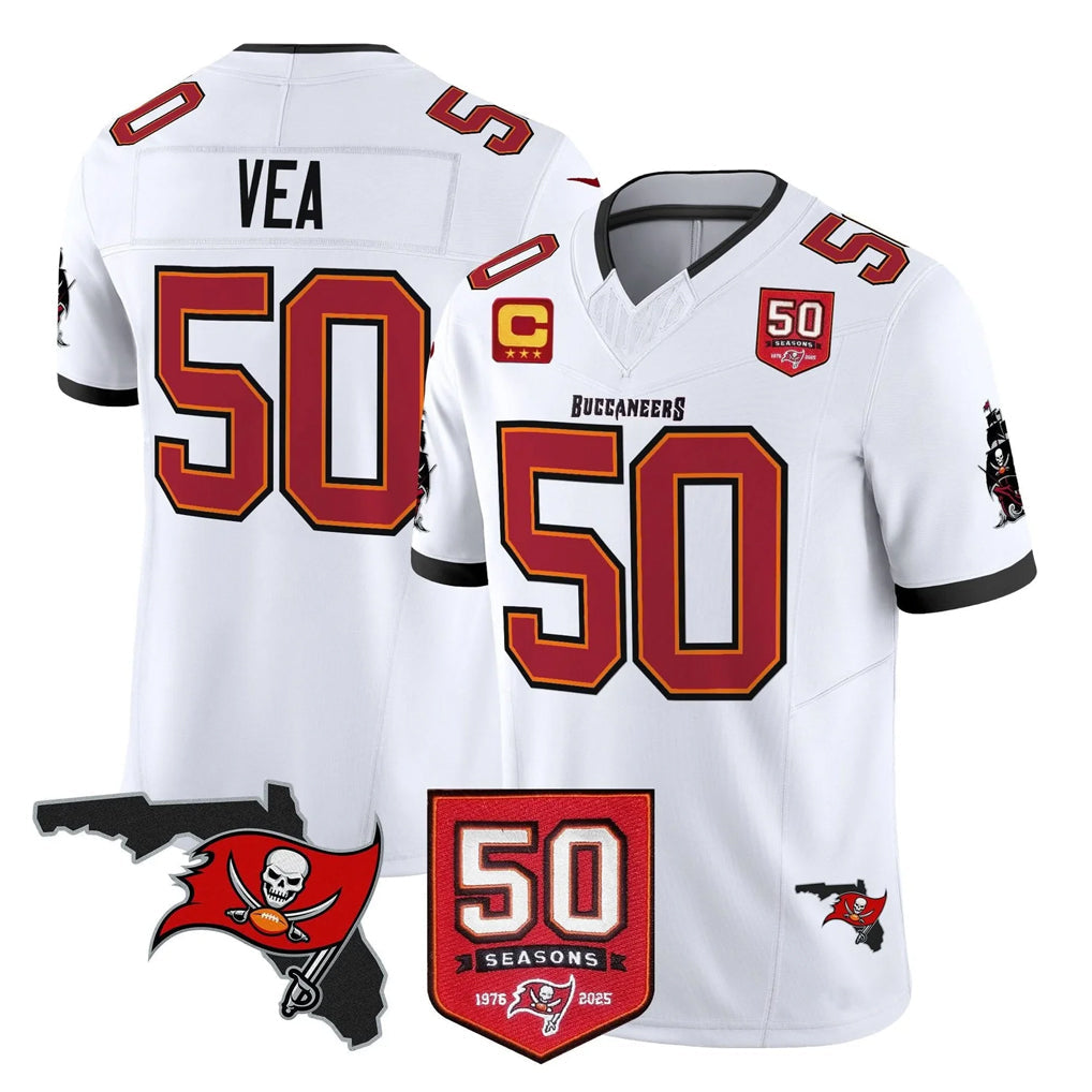 Elroe TB.Buccaneers #50 Vita Vea Player White Limited 2026 Season Vapor F.U.S.E. Home Game Stitched Jerseys