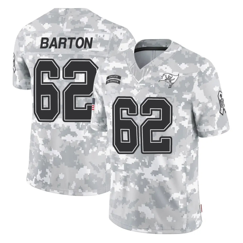 Elroe TB.Buccaneers #62 Graham Barton Player Arctic Camo Limited Salute To Service Home Game Stitched Jerseys