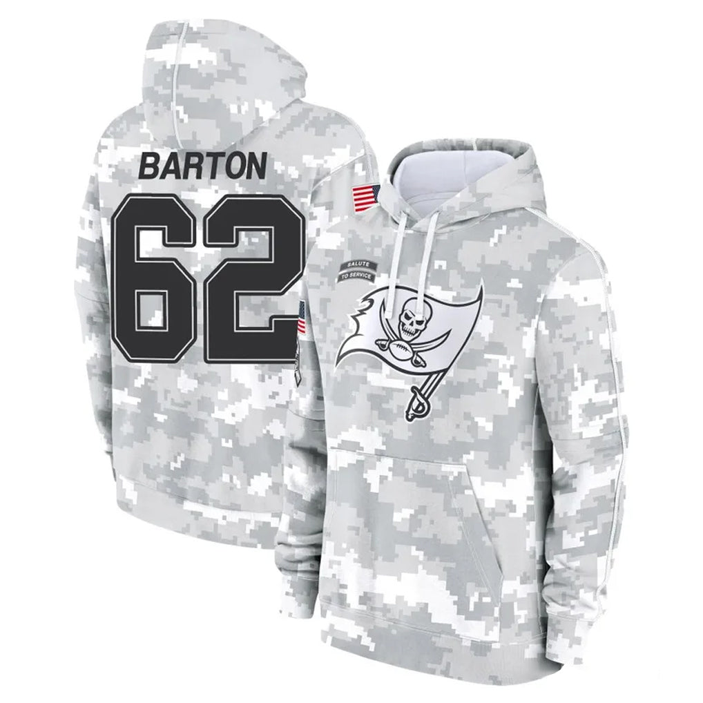 Elroe TB.Buccaneers #62 Graham Barton Player Arctic Camo Limited Salute to Service Pullover Hoodies Game Stitched Jerseys