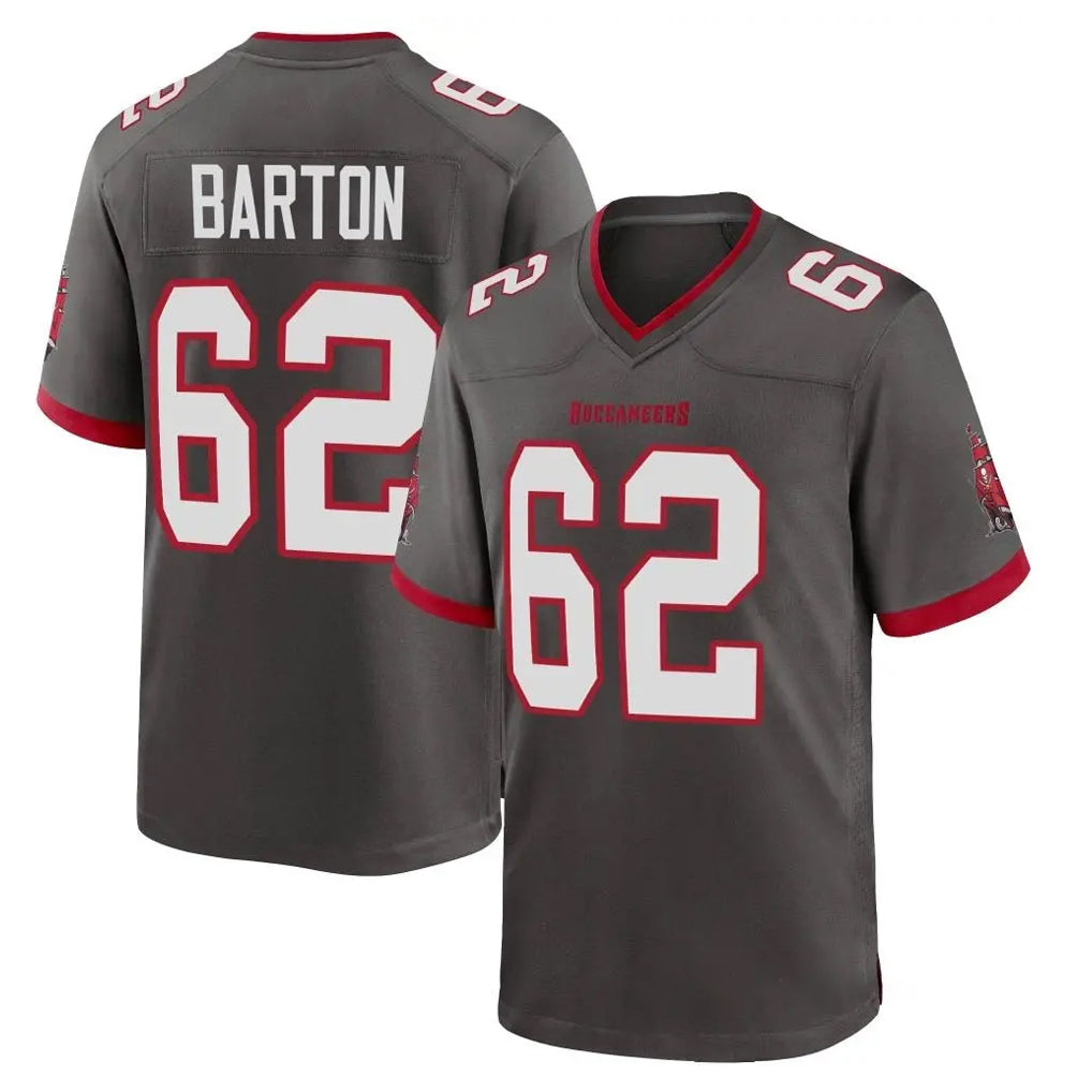 Elroe TB.Buccaneers #62 Graham Barton Player Pewter Alternate Home Game Stitched Jerseys