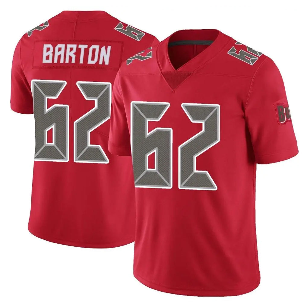 Elroe TB.Buccaneers #62 Graham Barton Player Red Limited Color Rush Home Game Stitched Jerseys