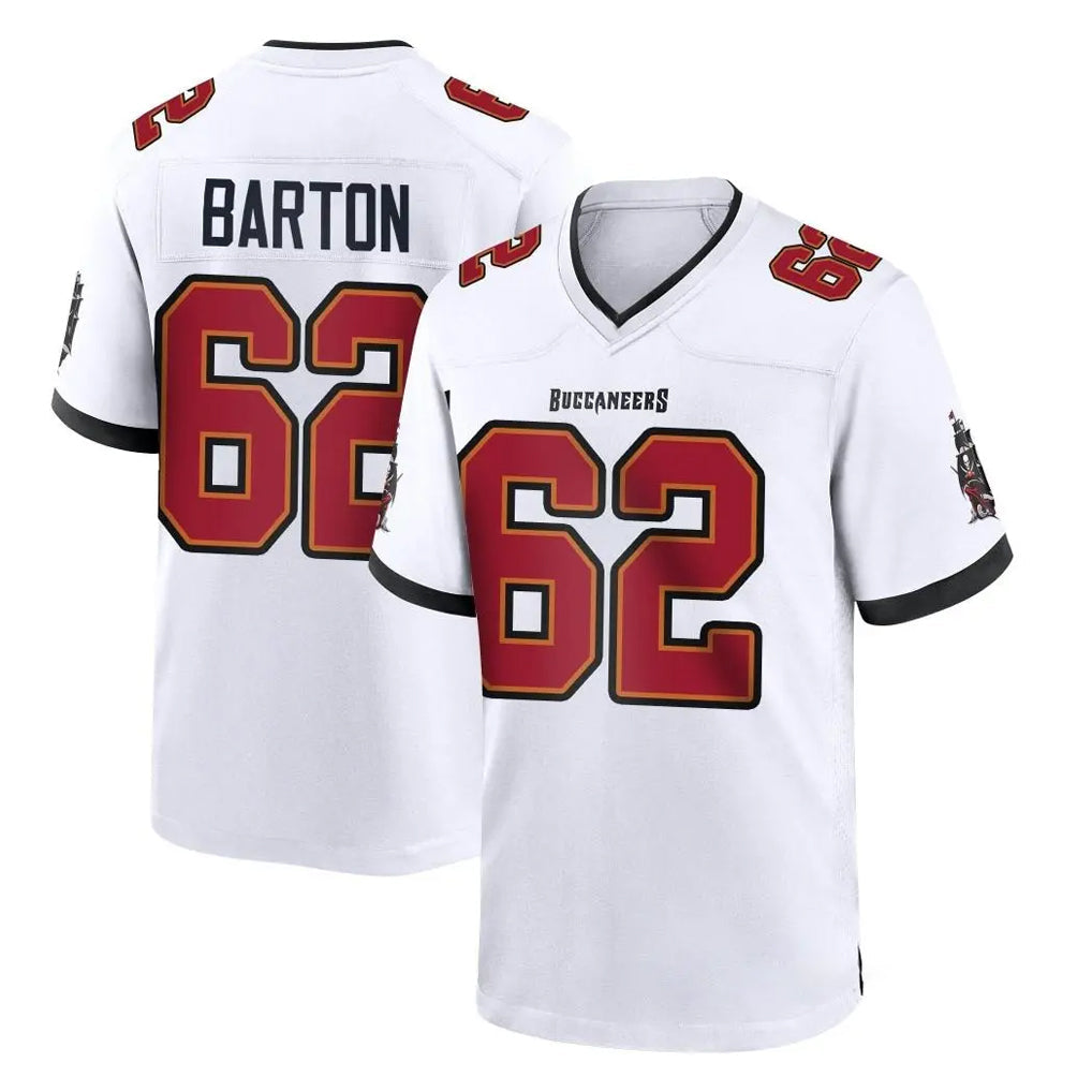 Elroe TB.Buccaneers #62 Graham Barton Player White Home Game Stitched Jerseys