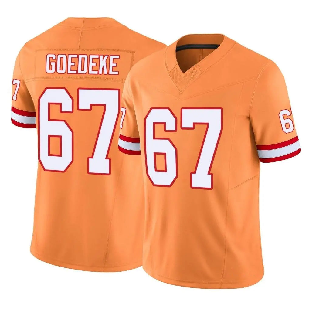 Elroe TB.Buccaneers #67 Luke Goedeke Player Orange Limited Vapor F.U.S.E. Home Game Stitched Jerseys