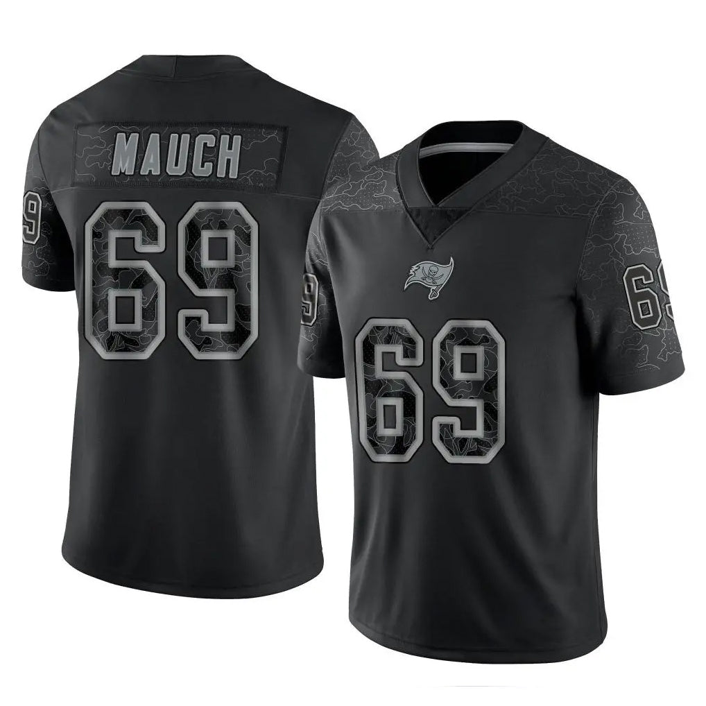 Elroe TB.Buccaneers #69 Cody Mauch Player Black Reflective Limited Home Game Stitched Jerseys