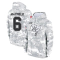 Elroe TB.Buccaneers #6 Baker Mayfield Player Arctic Camo Limited Salute to Service Pullover Hoodies Game Stitched Jerseys