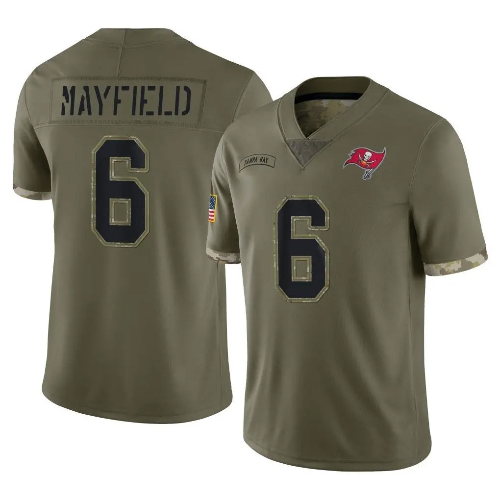Elroe TB.Buccaneers #6 Baker Mayfield Player Olive Salute To Service Stitched Jerseys