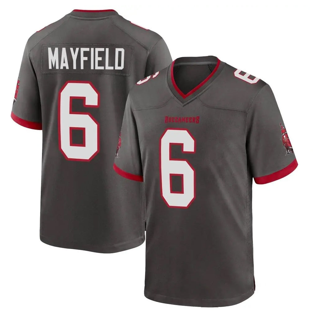 Elroe TB.Buccaneers #6 Baker Mayfield Player Pewter Alternate Home Game Stitched Jerseys