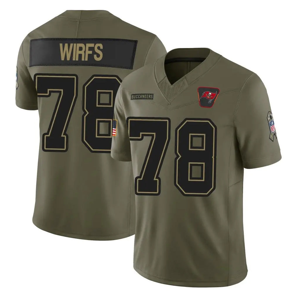 Elroe TB.Buccaneers #78 Tristan Wirfs Player Olive 2025 Salute To Service Limited Home Game Stitched Jerseys