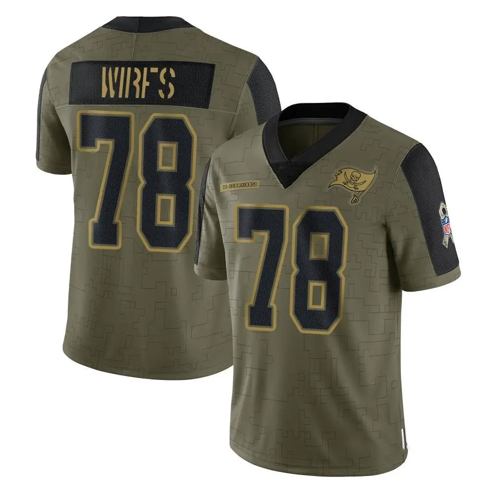 Elroe TB.Buccaneers #78 Tristan Wirfs Player Olive Salute To Service Limited Game Stitched Jerseys