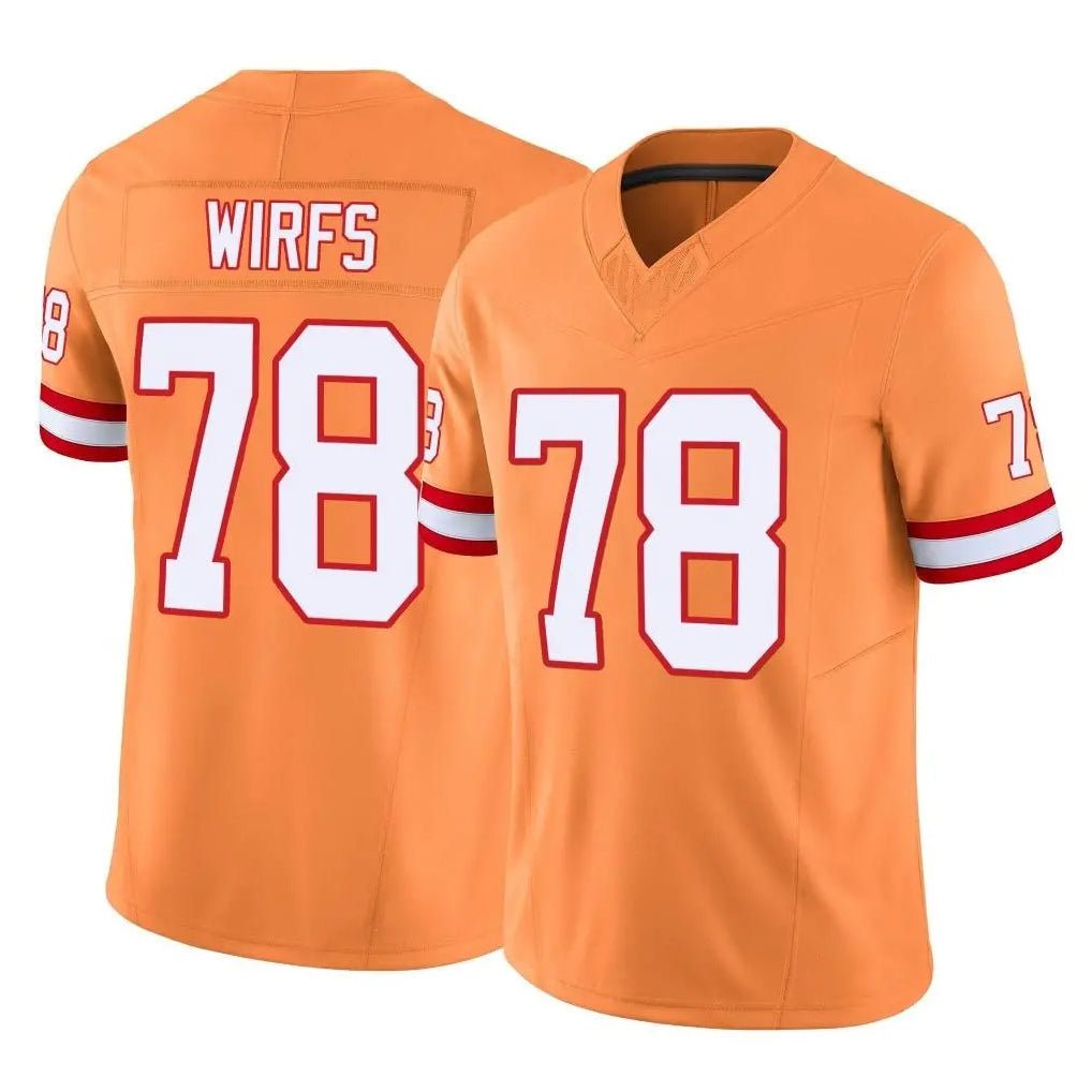 Elroe TB.Buccaneers #78 Tristan Wirfs Player Orange Limited Vapor F.U.S.E. Home Game Stitched Jerseys