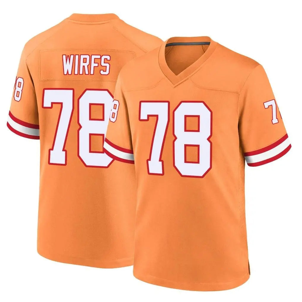 Elroe TB.Buccaneers #78 Tristan Wirfs Player Orange Throwback Home Game Stitched Jerseys