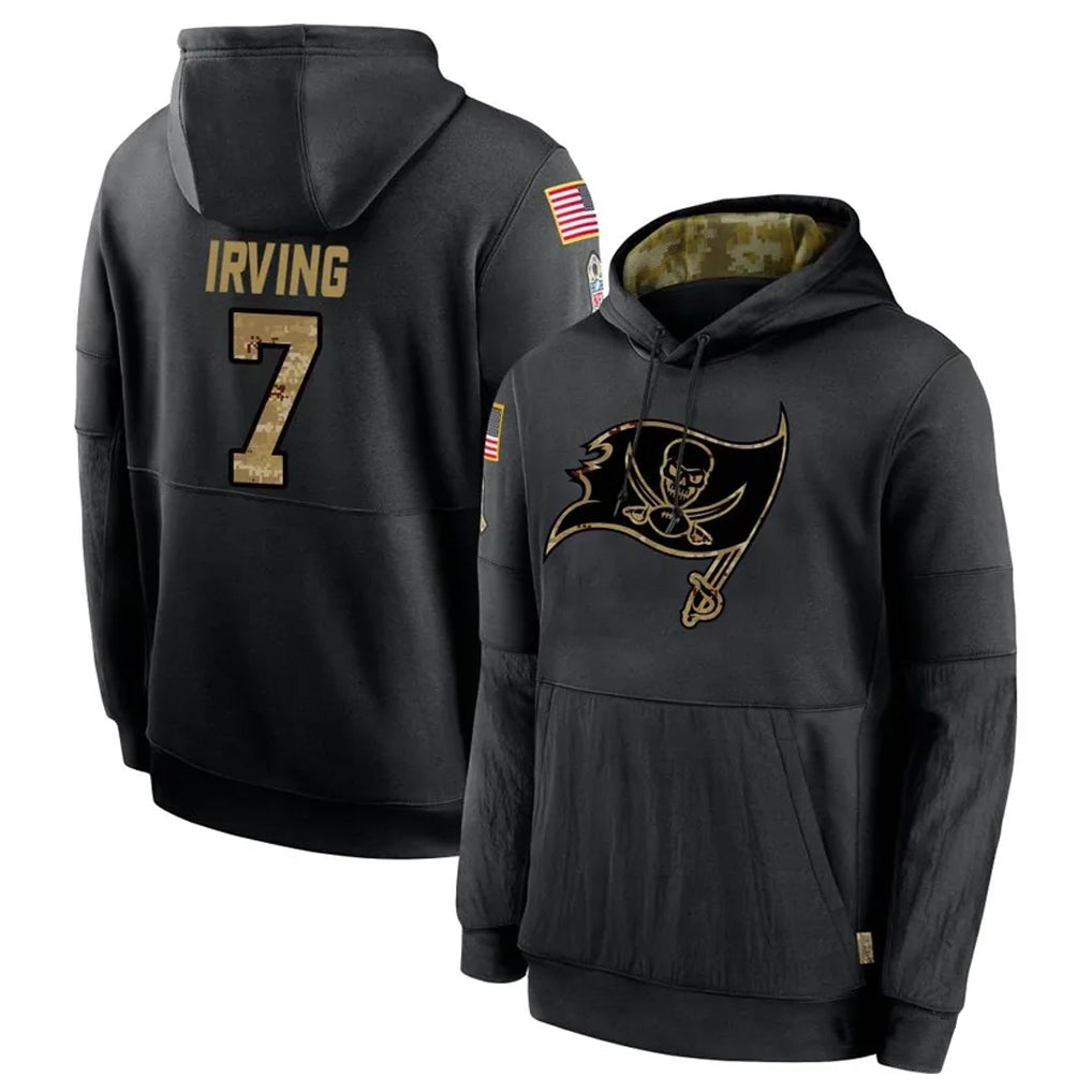 Elroe TB.Buccaneers #7 Bucky Irving Player Black Salute to Service Hoodies Stitched Jerseys