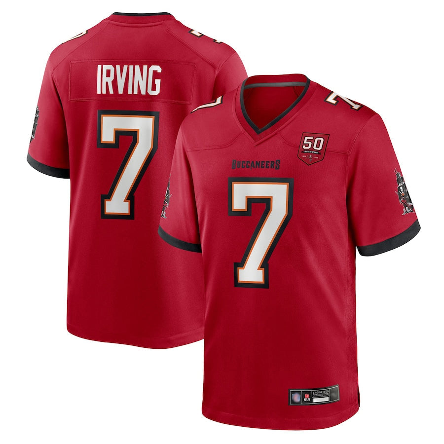 Elroe TB.Buccaneers #7 Bucky Irving Player Red 50th Anniversary Game Stitched Jerseys