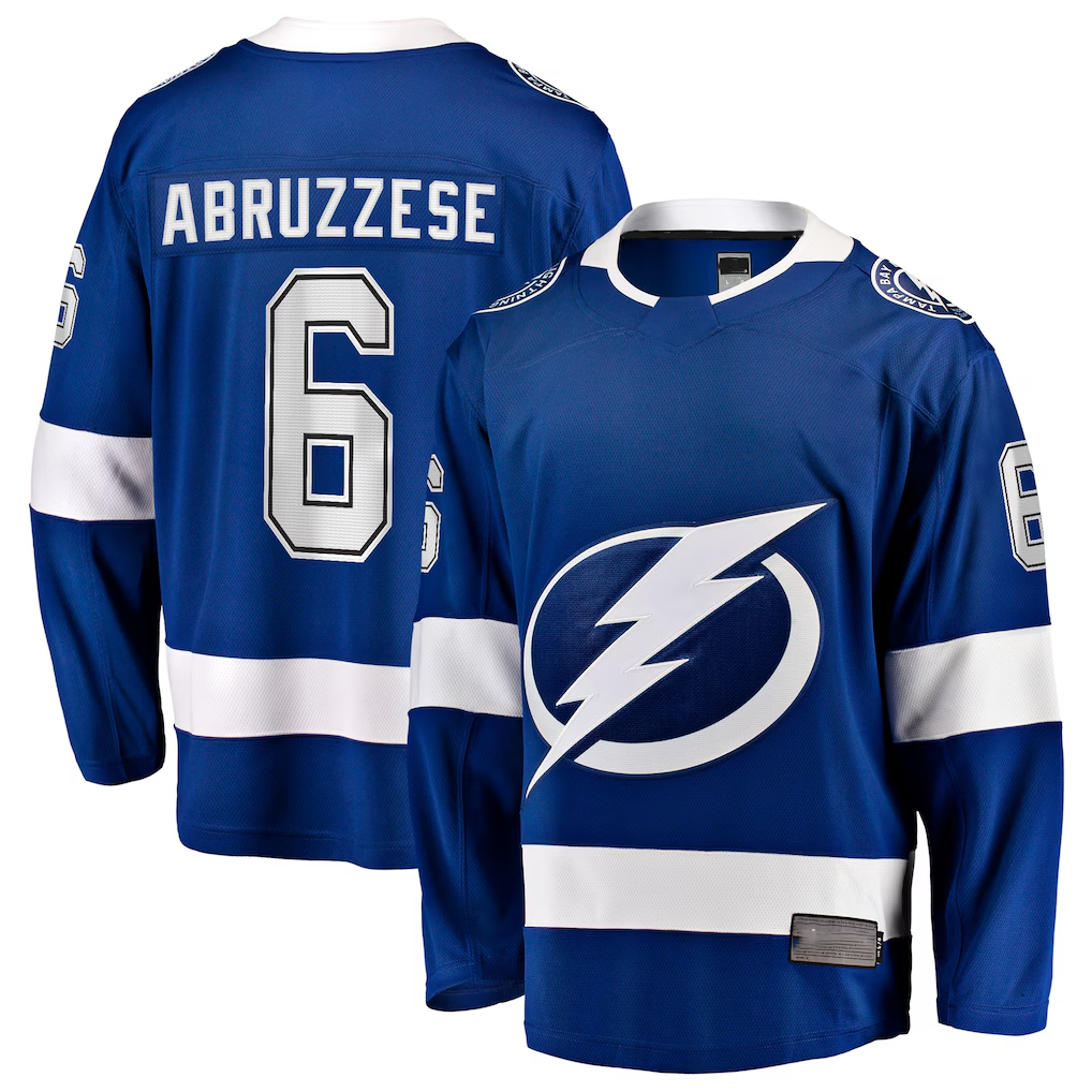 Elroe TB.Lightning #6 Nick Abruzzese Blue Home Breakaway Jerseys