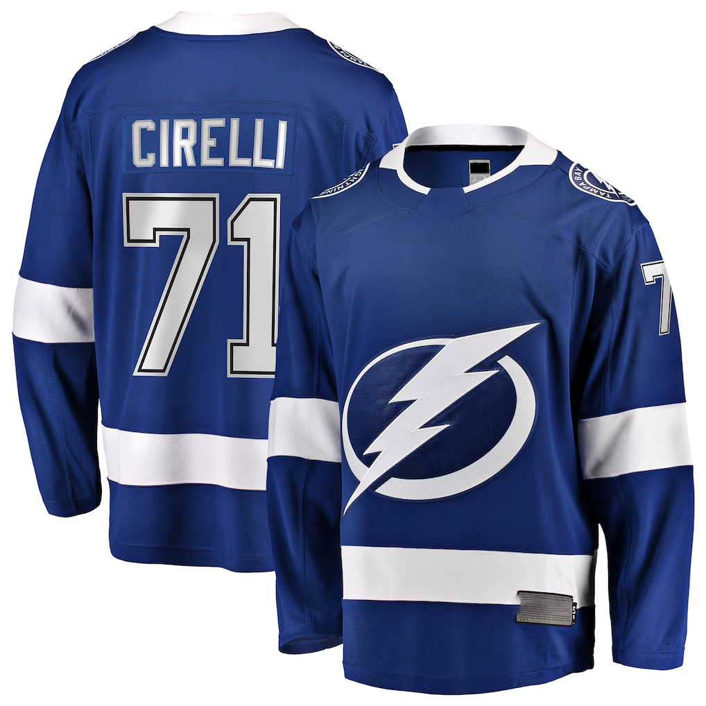 Elroe TB.Lightning #71 Anthony Cirelli Blue Home Breakaway Player Jerseys