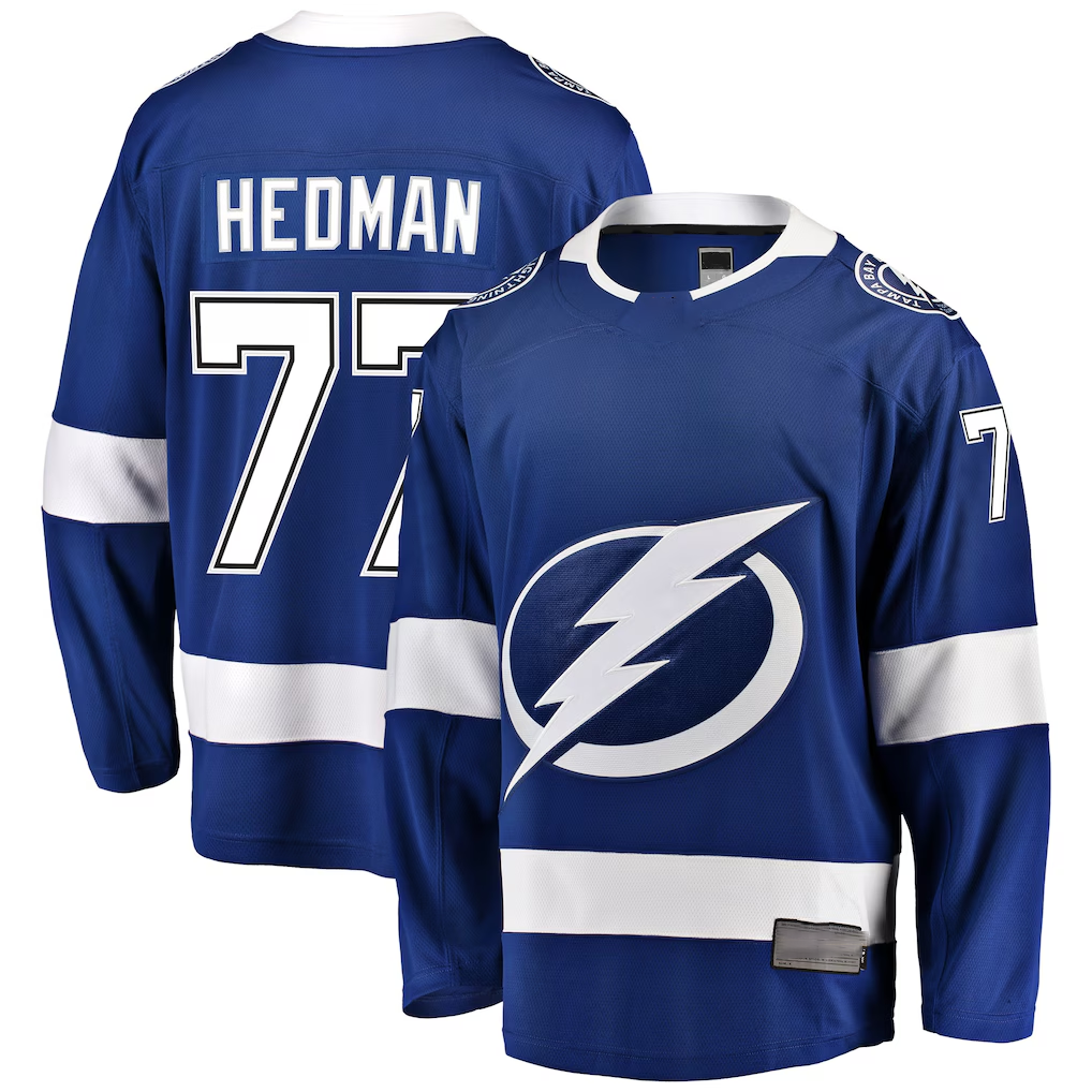 Elroe TB.Lightning #77 Victor Hedman Blue Home Breakaway Jerseys
