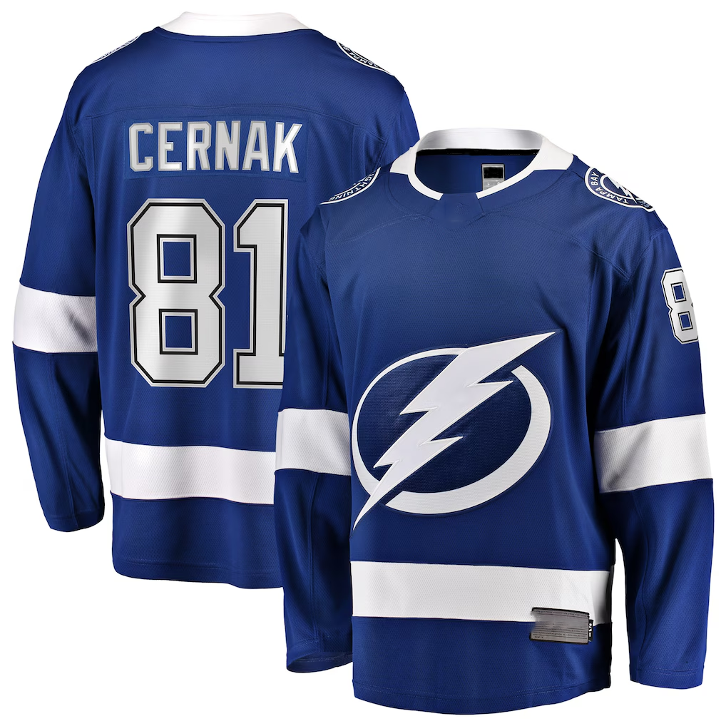 Elroe TB.Lightning #81 Erik Cernak Blue Home Breakaway Player Jerseys