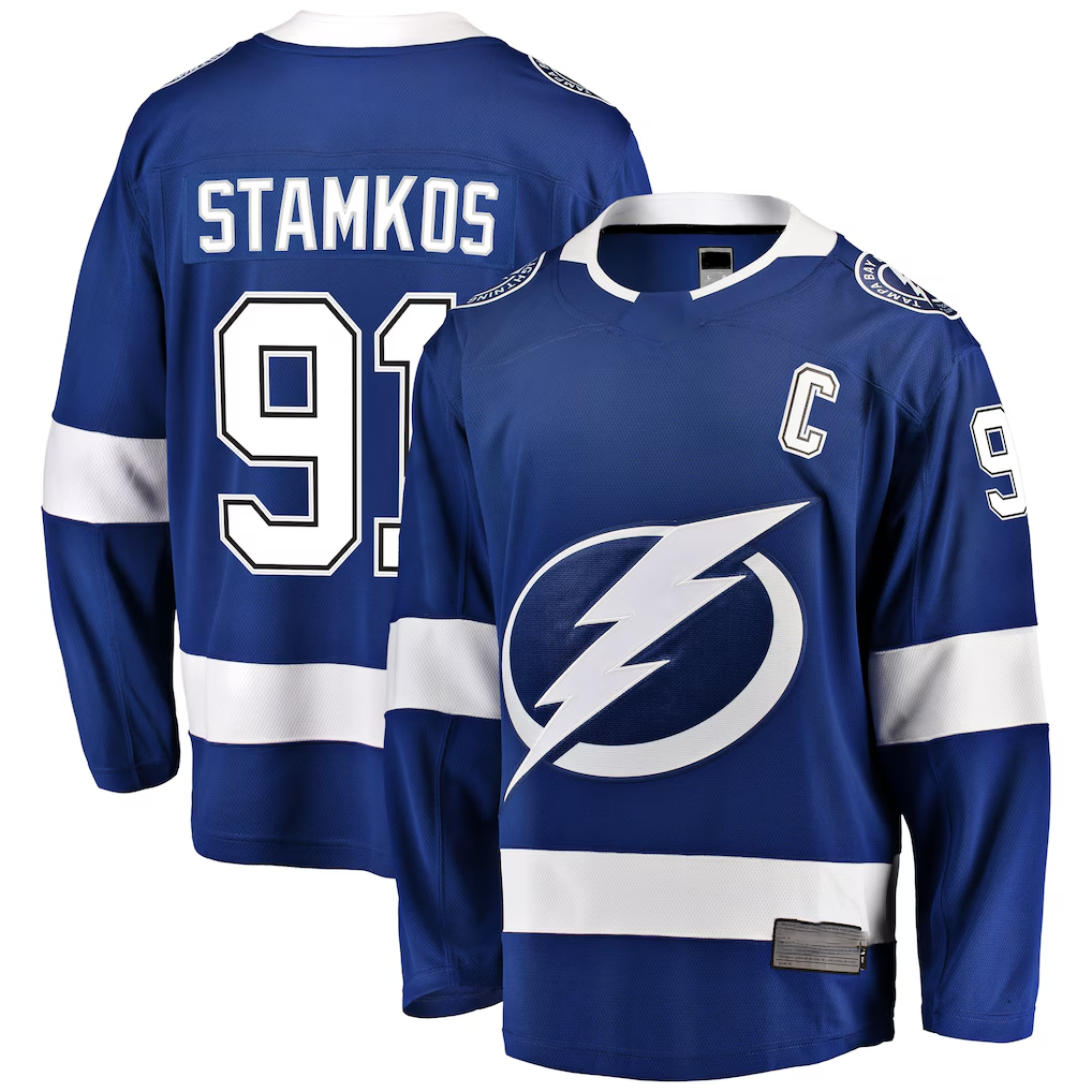 Elroe TB.Lightning #91 Steven Stamkos Blue Breakaway Player Jerseys