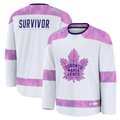 Elroe T.Maple Leafs White Hockey Fights Cancer Survivor Practice Jerseys