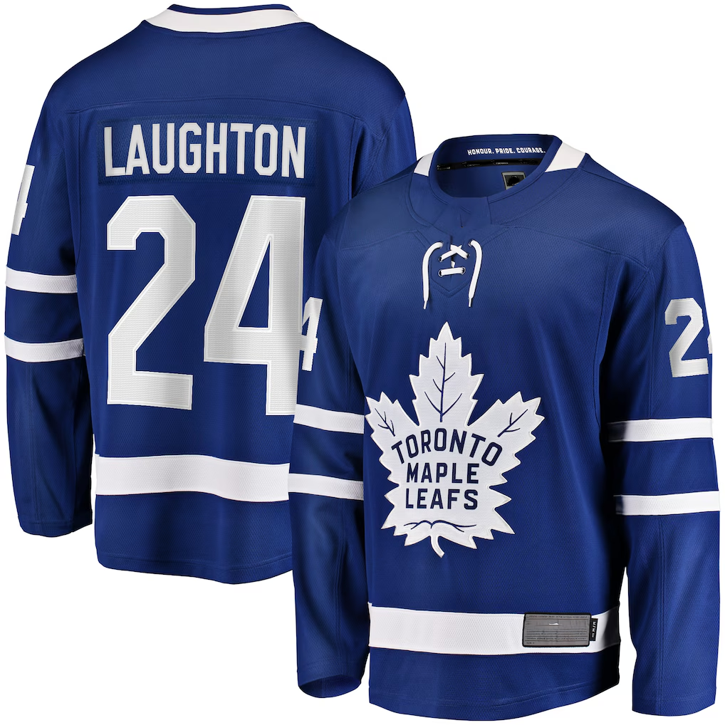 Elroe T.Maple Leafs #24 Scott Laughton Blue Home Breakaway Jerseys