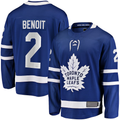 Elroe T.Maple Leafs #2 Simon Benoit Blue Home Premier Breakaway Player Jerseys