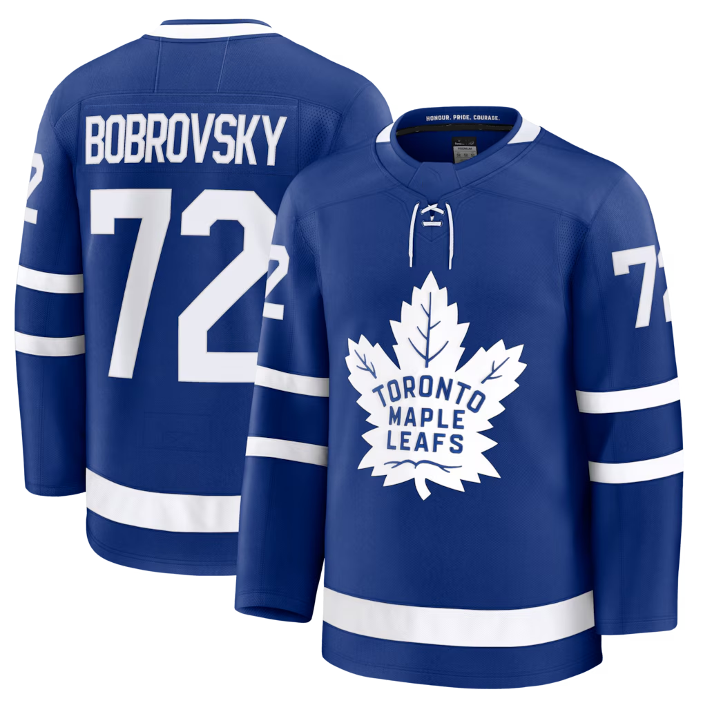 Elroe T.Maple Leafs #72 Sergei Bobrovsky Blue Home Premium Jerseys